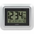 La Crosse Technology Digital Wall Clock with Indoor & Outdoor Temperature, Silver LA392505